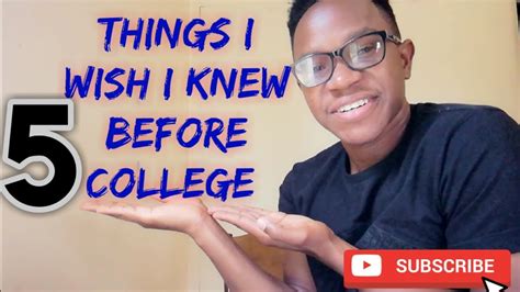 5 Things I Wish I Knew Before College University Youtube