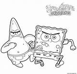 Patrick Coloring Angry Spongebob Pages Printable sketch template