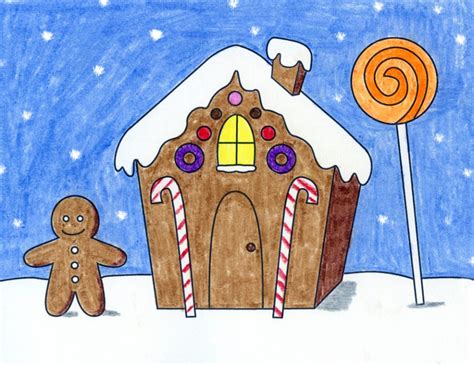 draw  gingerbread house art projects  kids
