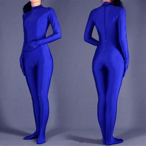 swh blue spandex zentai full body skin tight jumpsuit zentai suit bodysuit costume