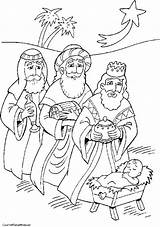 Coloring Pages Christmas Jesus Three Kings Wise Men Colouring Nativity Scene Reyes Wisemen Kids Sheets Magos Manger Magi Adult Bible sketch template