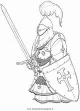Colorare Cavalieri Crociati Disegno Crociato Soldati sketch template