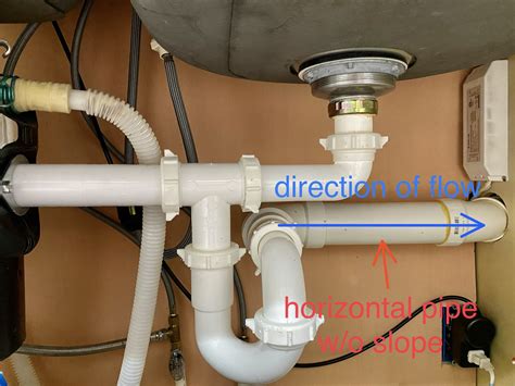 plumbing   horizontal drain pipe  kitchen sink  problem home improvement stack