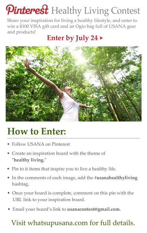 pin to win in usana s healthy living contest