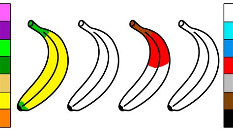 colorful banana coloring pages  kids youtube