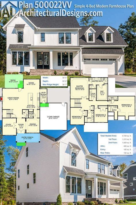 architectural designs modern farmhouse plan vv   simple  build home  great curb