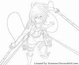 Mikasa Titan Attack Ackerman Coloring Lineart Pages Deviantart Snk Drawing Anime Getdrawings Manga sketch template