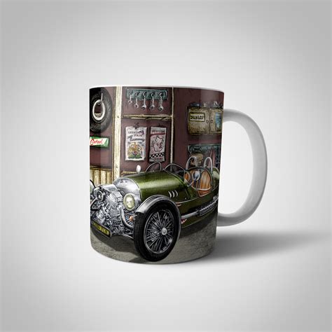 morgan  green mug  kk automotive art classic car mugs