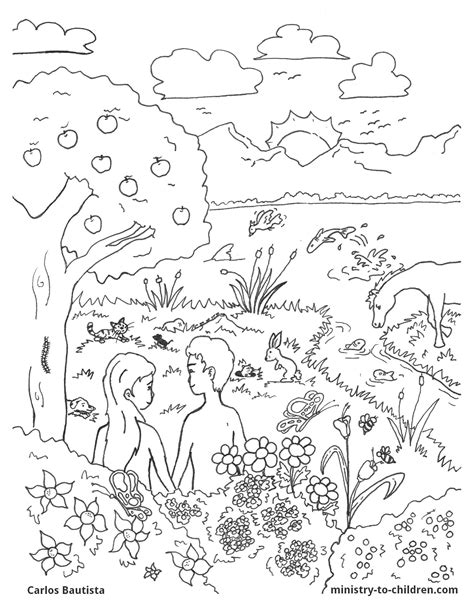 creation story  kids coloring pages  develops fine motor skills