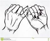 Promise Pinky Hand Holding Vector Drawing Finger Drawings Sketch Visit Stock sketch template