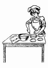 Baker Cooking Cuoca Kokkin Kleurplaat Schoolplaten Keuken Educolor Stampare sketch template