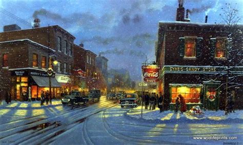 artist dave barnhouse unframed small town christmas art