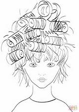 Coloring Curlers Pages Girl Printable Categories sketch template