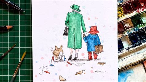 artist overwhelmed  response  queen  paddington bear drawing