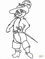 Puss Boots Coloring Pages Printable Drawing Color sketch template