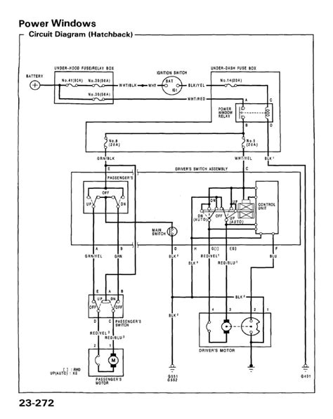 power window wiring diagram honda civic