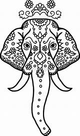 Elephant Mandala Head Drawing Zentangle Coloring Indian Getdrawings Pages Painting Choose Board sketch template