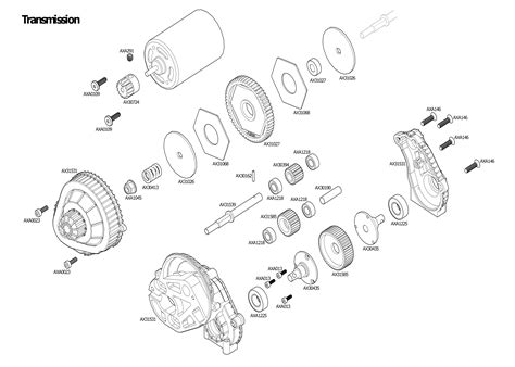 exploded view axial scx ii  raw builders kit transmission astra