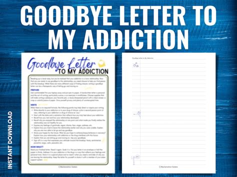 goodbye letter   addiction addiction recovery worksheet etsy