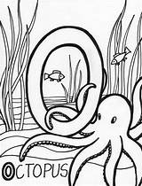 Coloring Octopus Pages Alphabet Letter Printable Kids Preschool Abc Phonics Learning Educational Uppercase Animal Alphabets Library Clipart Popular Labels sketch template