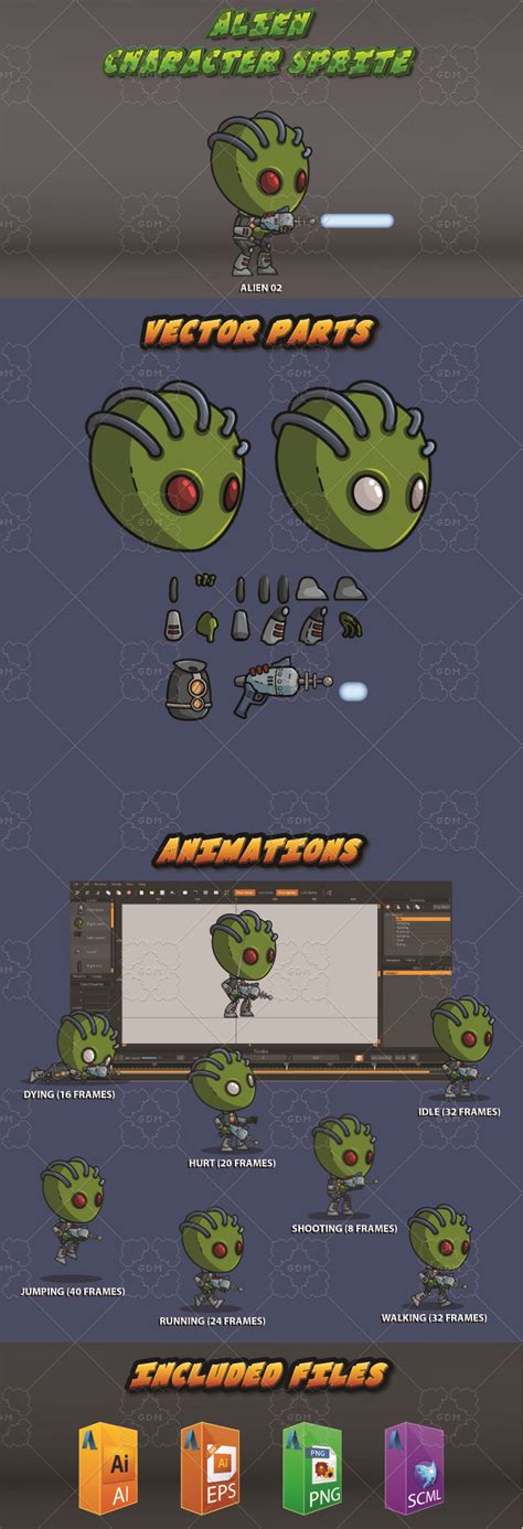 alien character sprite  gamedev market