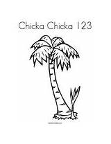 Chicka Coloring 123 Boom Tree Twistynoodle Palm Printable Pages Template Trees Print Kids Noodle Change Book Chick Sheets sketch template