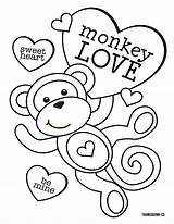 Valentines Monkey Singe Damour Coeurs Beaucoup Ohlade Makeitgrateful Valentineday Mine Fairy sketch template