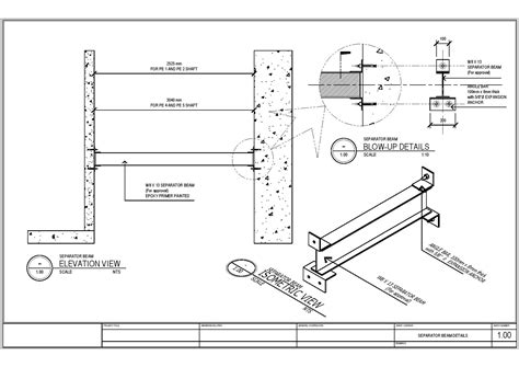 elevator separator beam cad files dwg files plans  details