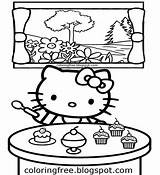 Coloring Hello Kitty Printable Pages Sheets Girls Drawing Color Kids Brilliant Learn Baking Gift Card Make sketch template