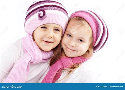 winter kids stock image image  scarf children girls