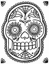 Skull Coloring Pages Sugar Skulls Wenchkin Print Color Kids Dead Yuccaflatsnm sketch template