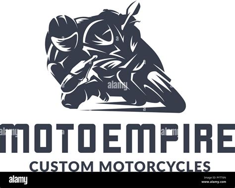 racing motorcycle logo  white background superbike vector monochrome emblem stock vector