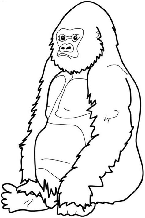 cute gorilla coloring pages coloring home