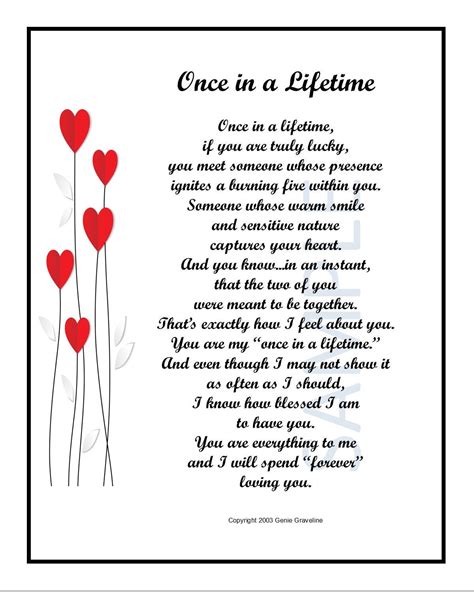 Once In A Lifetime Instant Download 8x10 Love Poem Husband Etsy