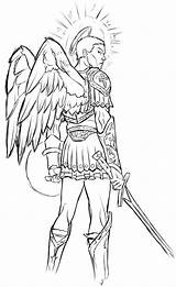 Printable Angel Warrior Hubpages Angels sketch template