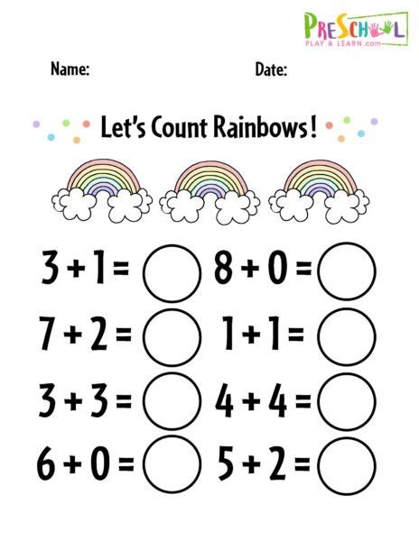 printable kindergarten addition worksheets numbers