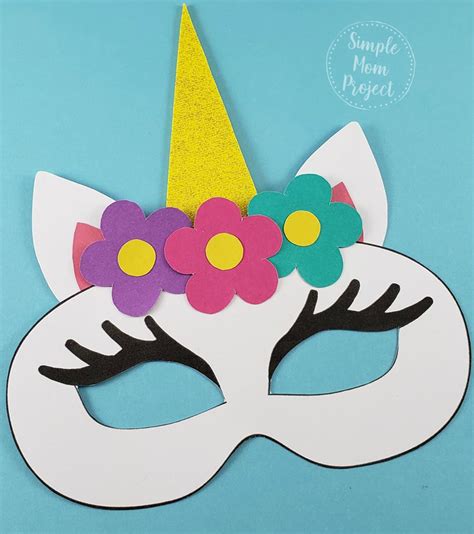 click   post  diy  printable unicorn mask templates