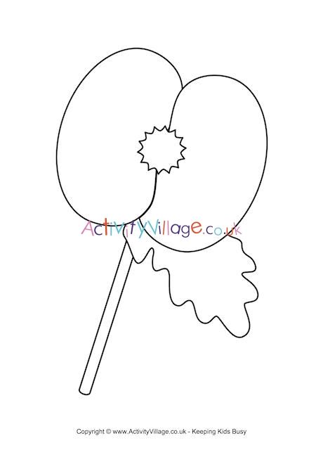 poppy colouring page