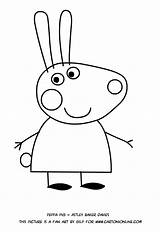 Coniglio Colorear Peppa Pig Stampare Disegno Cartonionline Coloriages sketch template