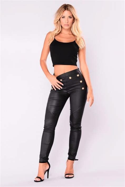 2018 fashion plus size leather leggings gothic women pants high waist