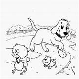 Clifford Dog Big Red Coloring Pages Walking Friends Around Popular Button Using Print sketch template