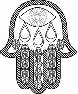 Hamsa Template Pages Coloring Tattoo sketch template