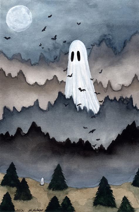 giant  ghost painting  flukelady buy prints originals