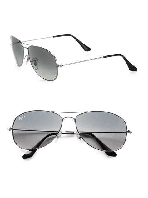 lyst ray ban cockpit classic aviator sunglasses in gray