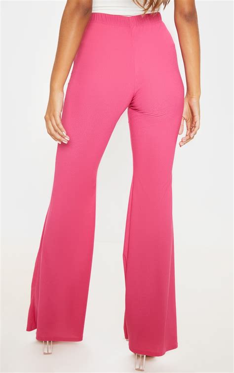 hot pink knot front flared pants prettylittlething aus