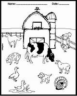 Farm Coloring Pages Animals Animal Kids Color Worksheets Spanish Vocabulary Crafts Activities Farmer Book Print Activity Teach Steps Scene Feel sketch template