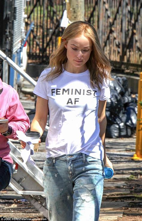 olivia wilde wears feminist af t shirt as she reshoots daily mail