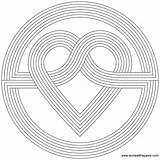 Coloring Pages Heart Mandala Pattern Rainbow Kids Simple Patterns Designs Color Printable Infinity Knot Cool Adults Colouring Sign Print Teens sketch template