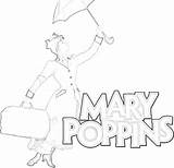 Coloring Poppins Mary Pages Disney Altered Books Book Print Drawing sketch template