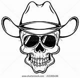 Skull Cowboy Outline Vector Illustration Coloring Shutterstock Stock Tattoo Skulls Stencil Doodshoofd Visit A4 Stencils Tekeningen Pages Logo Designs Choose sketch template